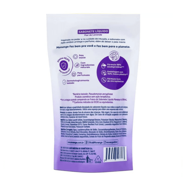 Refil Sabonete Líquido Monange Flor de Lavanda - 200ml - Imagem 2