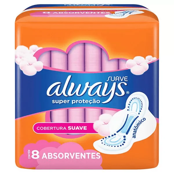 Absorvente Always Básico Suave com Abas - 8und - Imagem 1