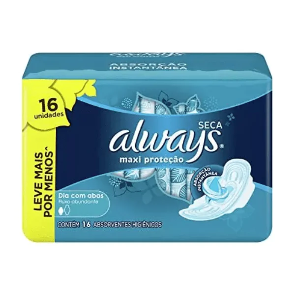 Absorvente Always Maxi Proteção Seca com Abas - 16und - Imagem 1