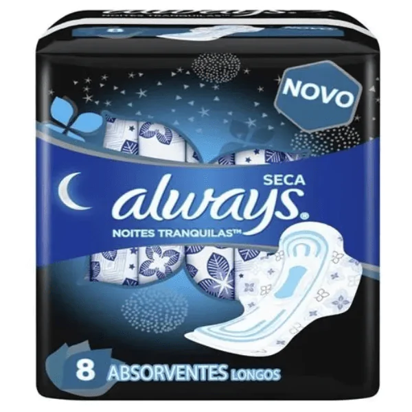 Absorvente Always Noturno Seca com Abas - 8und - Imagem 1