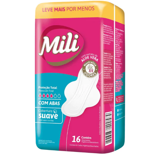 Absorvente Mili ProteçãoTotal Suave C/Abas - 16und - Imagem 2