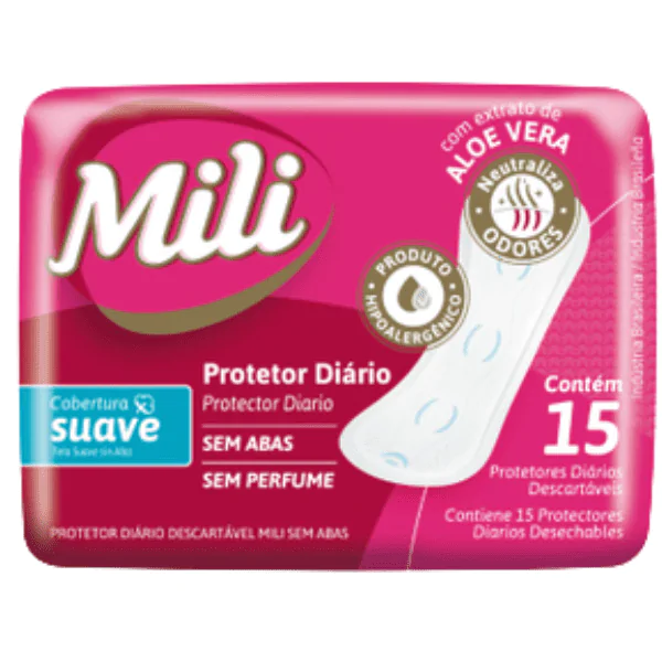 Absorvente Mili Protetor Diário Suave - 15und