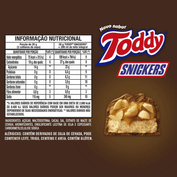 Achocolatado Toddy Snicker Pote - 350gr - Imagem 2
