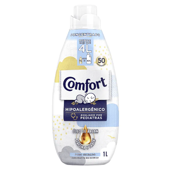 Amaciante Comfort Concentrado Hipoalergênico - 1L Amaciante Concentrado Comfort Puro Cuidado - 1L - Imagem 1