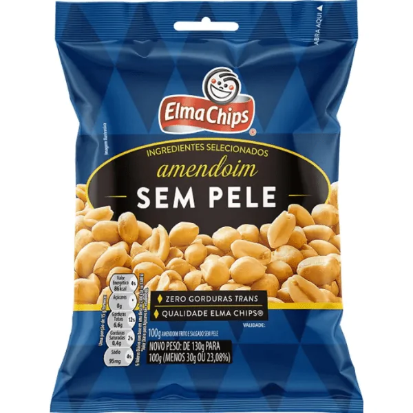 Amendoim Salgado Sem Pele Elma Chips - 100gr - Imagem 1