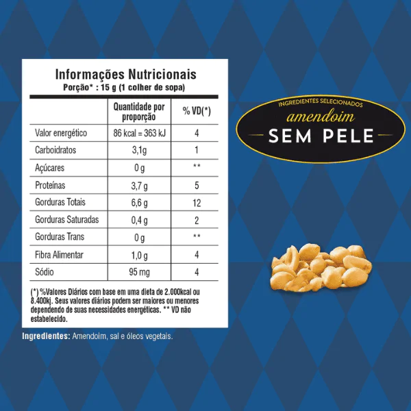 Amendoim Salgado Sem Pele Elma Chips - 100gr - Imagem 2