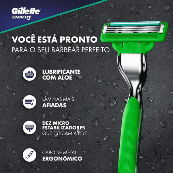 Aparelho de Barbear Mach3 Gillette Sensitive - 1und - Imagem 3