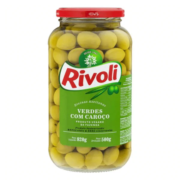 Azeitona Verde Rivoli Vd - 500gr - Imagem 1