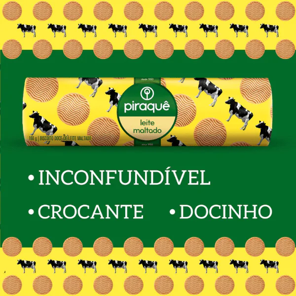 Biscoito Piraquê Leite Maltado - 160G - Imagem 2