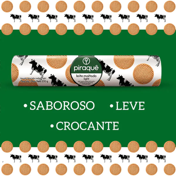 Biscoito Doce Piraquê Leite Maltado Light - 160gr - Imagem 2