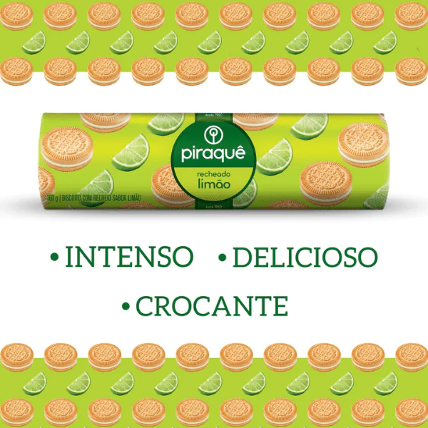 Biscoito Recheado Piraquê Limão - 160G - Imagem 2