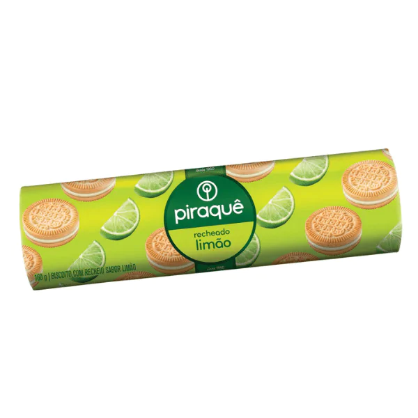 Biscoito Recheado Piraquê Limão - 160G - Imagem 1