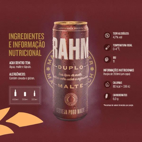 Cerveja Brahma Duplo Malte - 350ml - Imagem 2