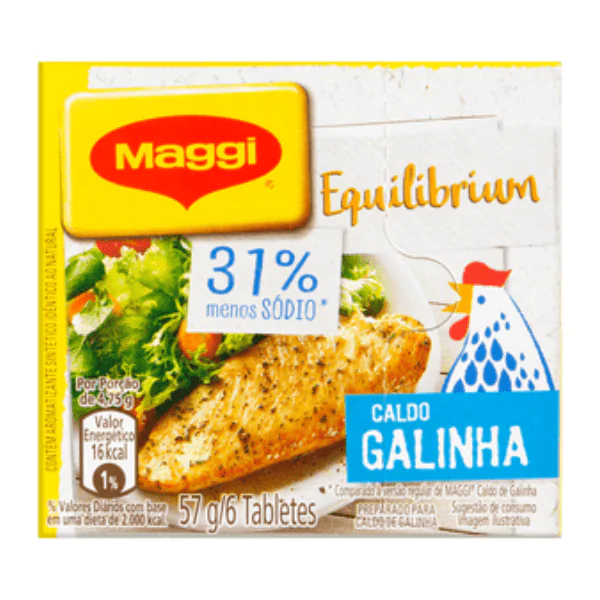 Caldo em Tablete Maggi Galinha Menos Sódio - 57gr - Imagem 1