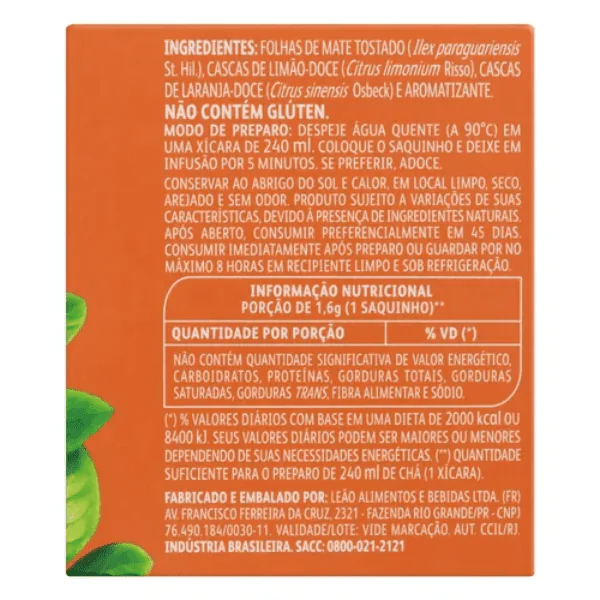 Chá Matte Leão Com Limão - 25 sachês - Imagem 3