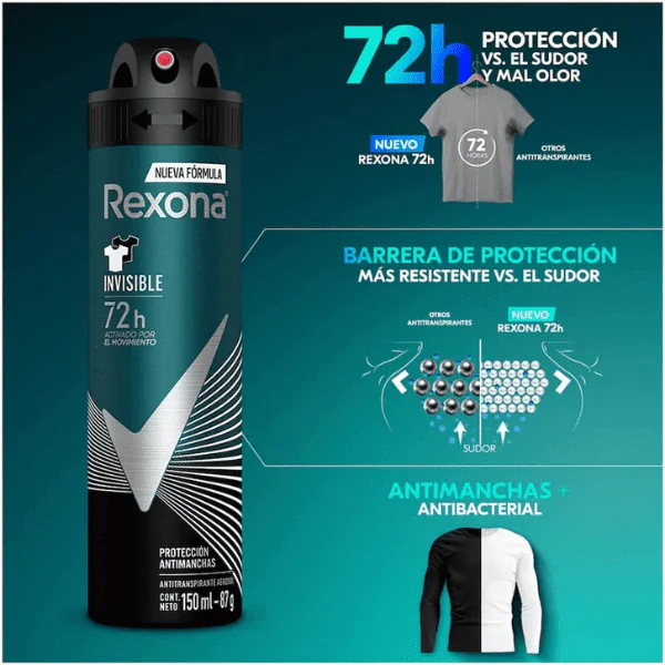 Desodorante Rexona Men Invisible - 150ml - Imagem 4