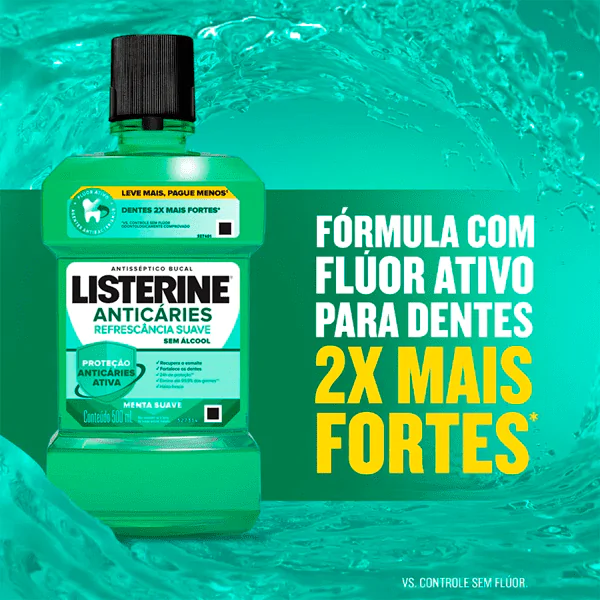 Enxaguante Bucal Listerine Aticáries Zero Álcool - 500ml - Imagem 3