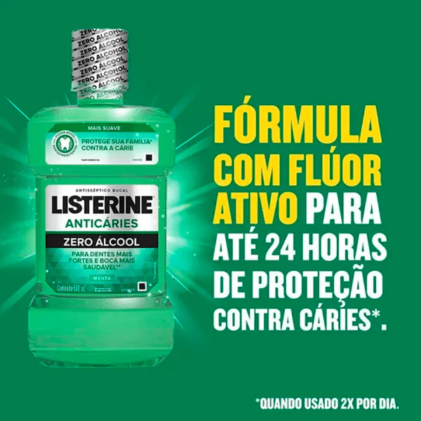 Enxaguante Bucal Listerine Aticáries Zero Álcool - 500ml - Imagem 4