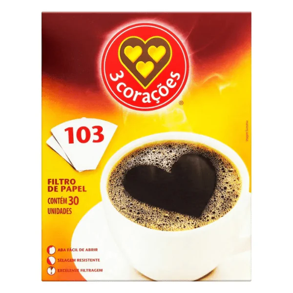 Filtro Café Papel 3 Corações 103 - 30und - Imagem 1