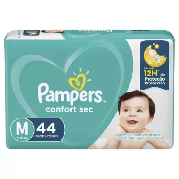 Fralda Pampers ConfortSec M - 44und - Imagem 1