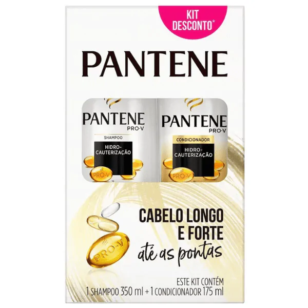 Kit Pantene Shampoo 350ml + Condicionador Hidro-Cauterização 175ml - Imagem 1
