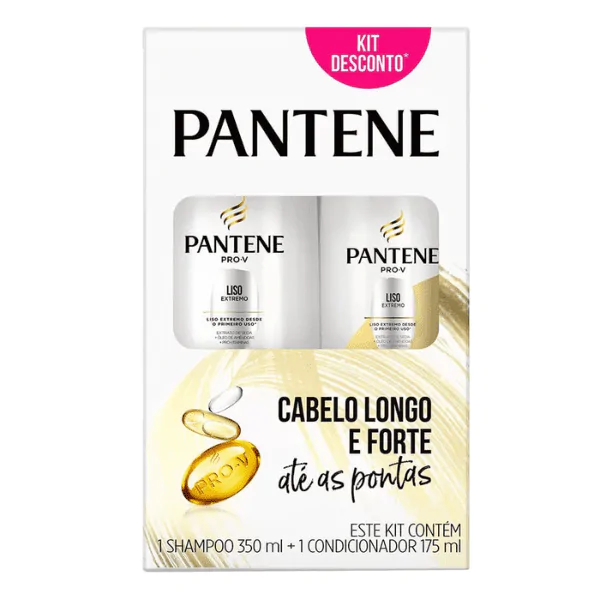 Kit Pantene Shampoo 350ml + Condicionador Liso Extremo 175ml - Imagem 1