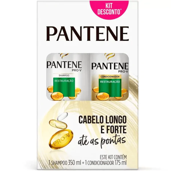 Kit Pantene Shampoo 350Ml + Cond Restauração 175Ml-1 Kit Pantene Shampoo 350ml + Condicionador Restauração 175ml - Imagem 1