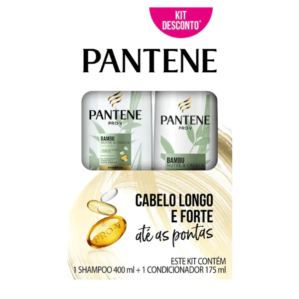 Kit Pantene Shampoo 400ml + Condicionador Bambu 175ml - Imagem 1
