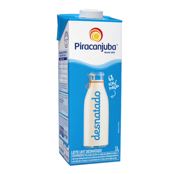 Leite Longa Vida Desnatado Piracanjuba - 1L Leite Desnatado Piracanjuba - 1L - Imagem 1