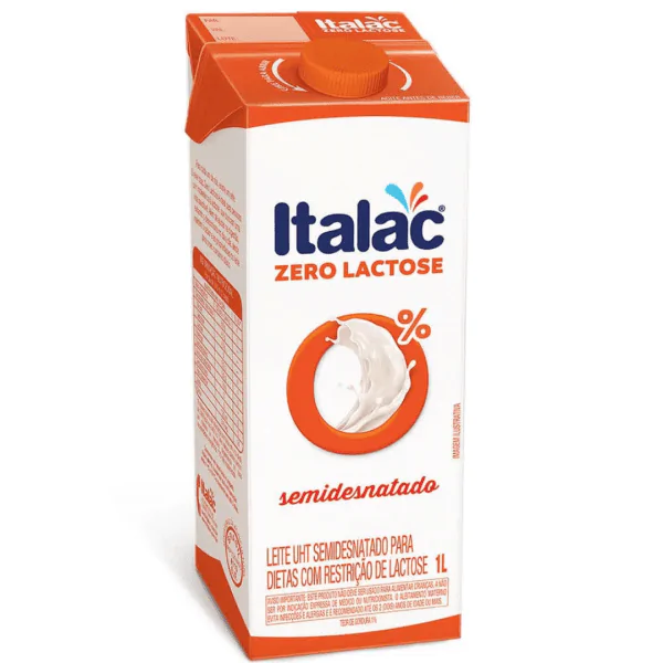 Leite Zero Lactose Semidesnatado Italac -1L - Imagem 2