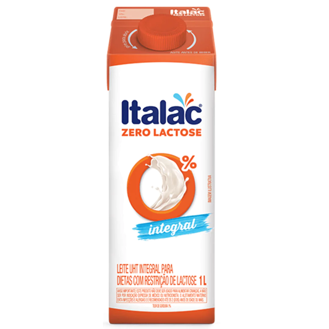 Leite Zero Lactose Italac Integral -1L - Imagem 1