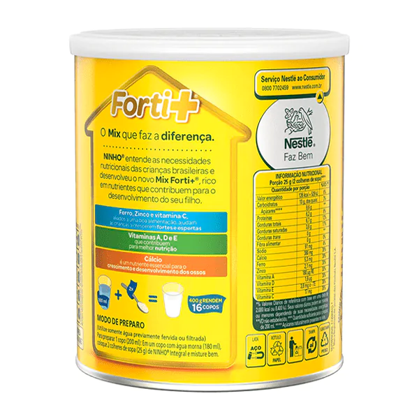 Leite em Pó Integral Instantâneo Ninho - 380gr - Imagem 2