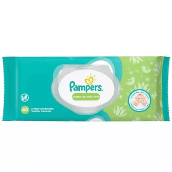Lenço Umedecido Pampers Aloe Vera - 48Un - Imagem 1