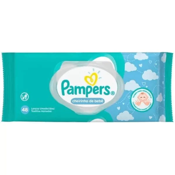 Lenço Umedecido Pampers Cheirinho de Bebê - 48Un - Imagem 1