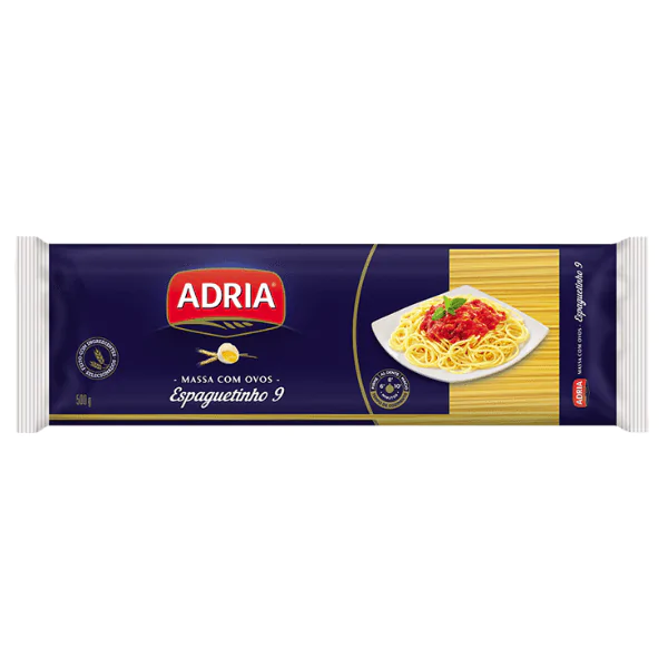Macarrão Espaguete Adria Espaguetinho 9 Ovo - 500G Macarrão Espaguetinho 9 Adria com Ovo - 500gr - Imagem 1
