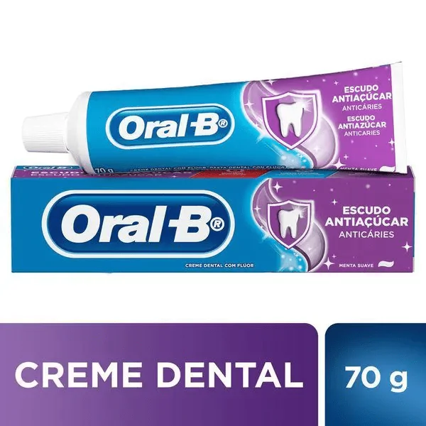 Creme Dental Oral-B Escudo AntiAçúcar - 70gr - Imagem 1