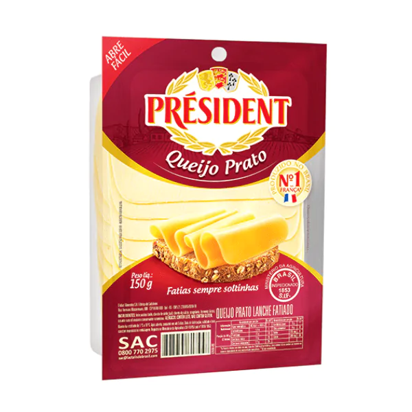 Queijo Prato Fatiado President - 150gr - Imagem 1