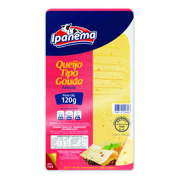 Queijo Fatiado Tipo Gouda Ipanema - 120gr - Imagem 1