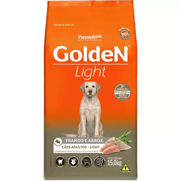 Ração Golden Cães Adultos Light Frango e Arroz - 15Kg - Imagem 2