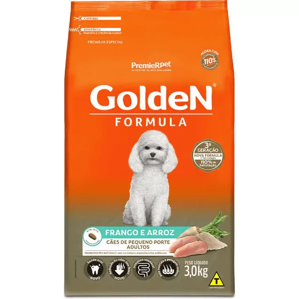 Ração Golden Formula Cães Adultos Porte Pequeno Frango e Arroz - 3Kg - Imagem 2