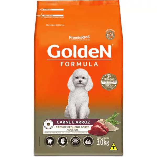 Ração Golden Formula Cães Adultos Porte Pequeno Carne e Arroz - 3Kg - Imagem 2