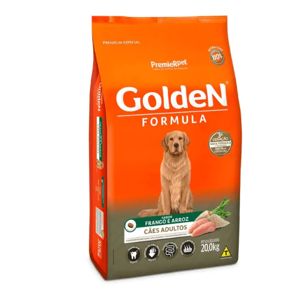 Ração Golden Formula Cães Adultos Frango e Arroz - 20 Kg - Imagem 1