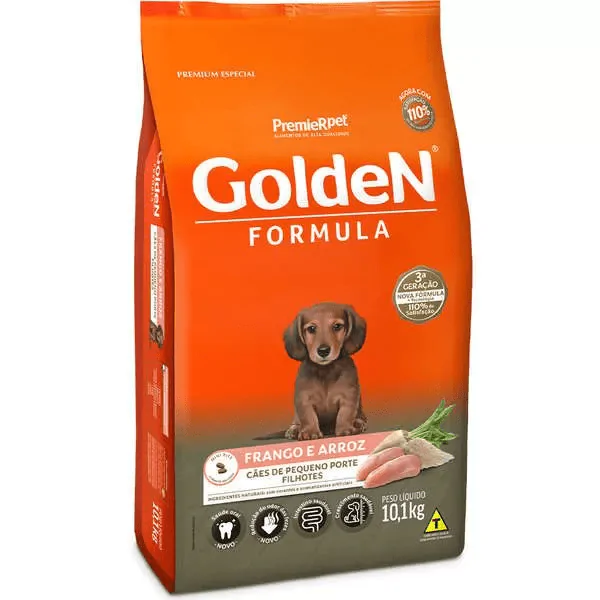 Ração Golden Formula Cães Filhotes Porte Pequeno Frango e Arroz - 10,1Kg - Imagem 1