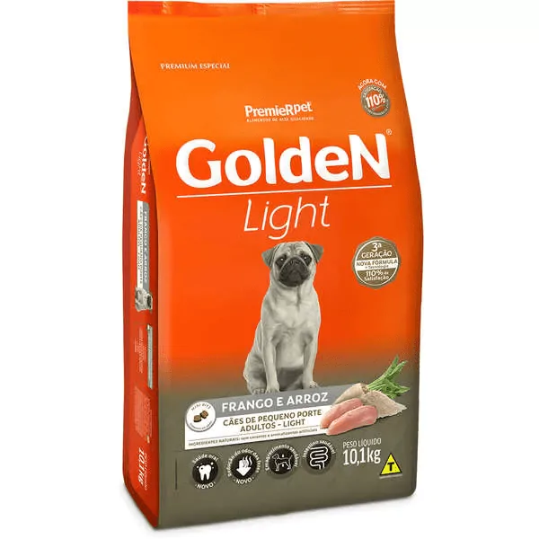 Ração Golden Formula Light Cães Adultos Porte Pequeno Frango e Arroz -10,1Kg - Imagem 1