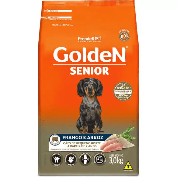 Ração Golden Formula Sênior Porte Pequeno Frango e Arroz - 3Kg - Imagem 2