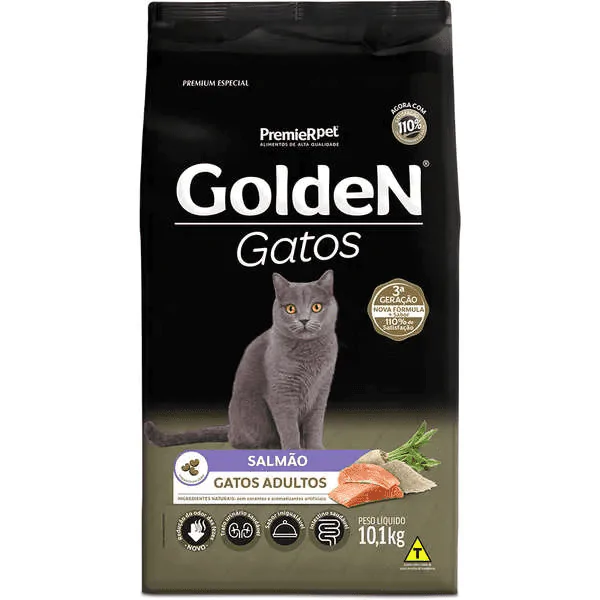 Ração Golden Gatos Adultos Salmão - 10,1 Kg - Imagem 2