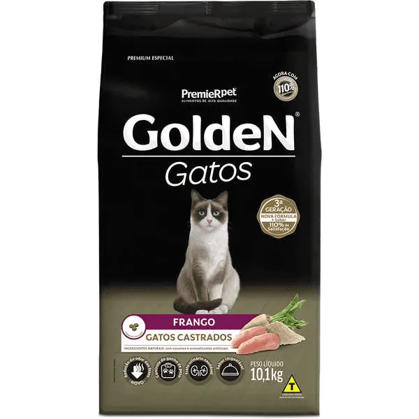 Ração Golden Gatos Castrados Frango - 10,1 Kg - Imagem 2