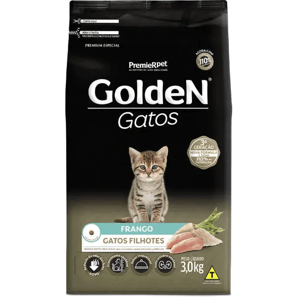 Ração Golden Gatos Filhotes Frango - 3 Kg - Imagem 2