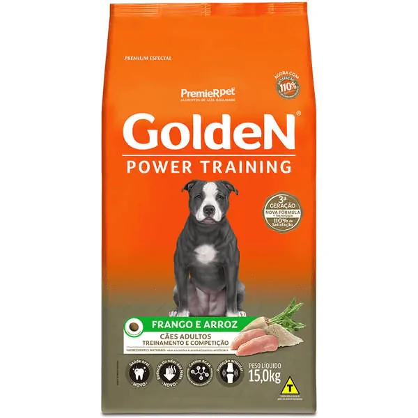Ração Golden Power Training Cães Adultos Frango e Arroz - 15Kg - Imagem 2