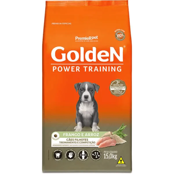 Ração Golden Power Training Cães Filhotes Frango e Arroz - 15Kg - Imagem 2